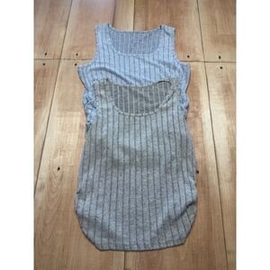 Womens Grey Ribbed Knit Sleeveless Tank Tops XL Bundle Set 2